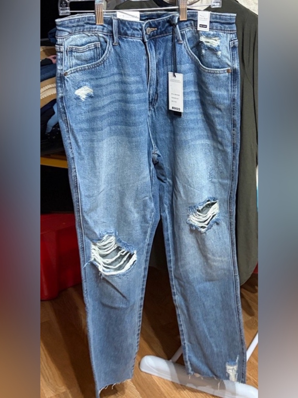 👖 Judy Blue Rigid Magic Distressed Boyfriend Jeans | Size 15/32 | NWT